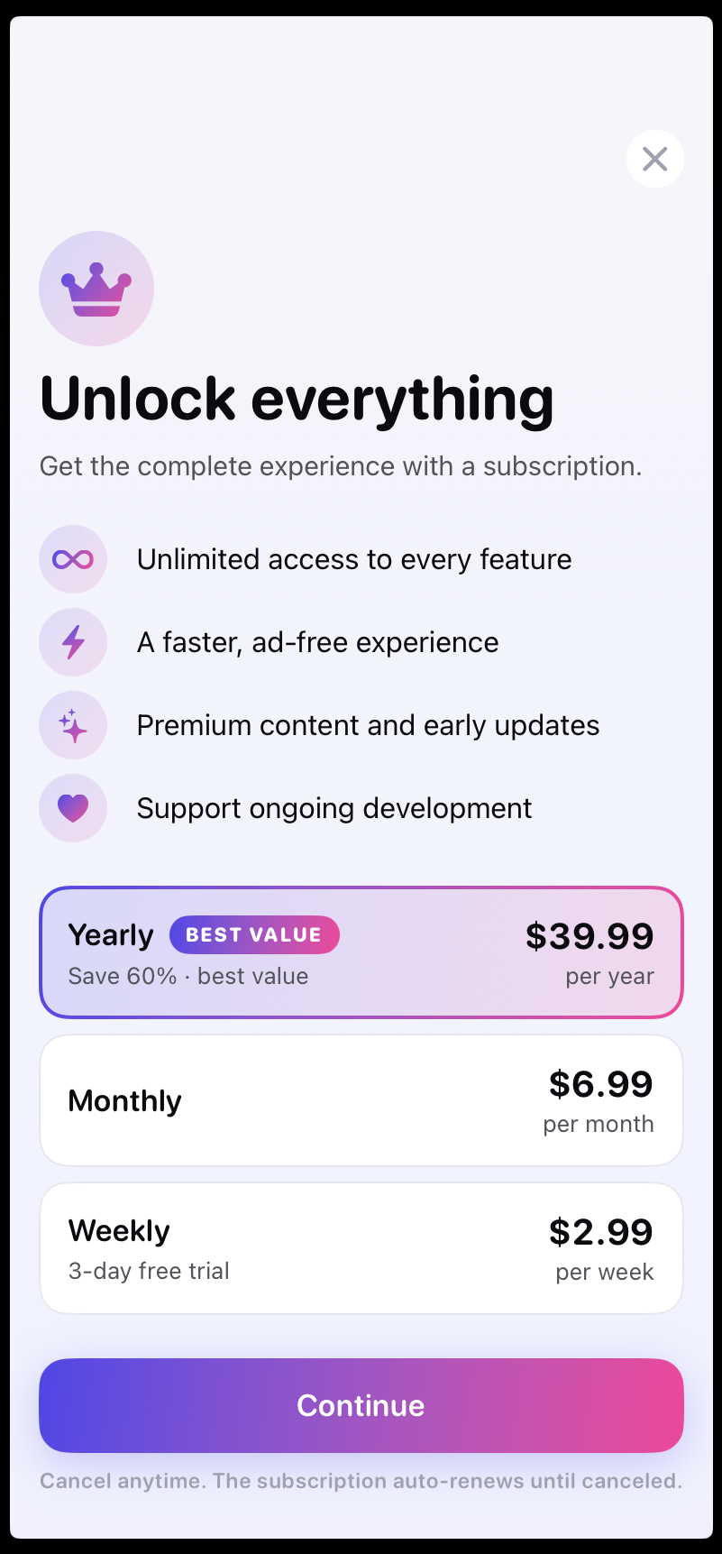 Chore Board — paywall / subscription